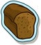 Cartoon rye tasty bread vector sticker icon