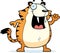 Cartoon Saber-Toothed Tiger Waving