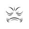 Cartoon sad face, vector unhappy or upset emoji