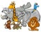 Cartoon safari animal characters group