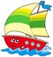 Cartoon sailboat