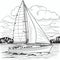Cartoon Sailboat Coloring Page