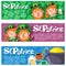 Cartoon Saint Patrick Day Horizontal Banners