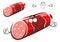 Cartoon salami sausage stick with red label