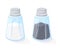 Cartoon salt pepper shakers. Condiment shaker for kitchen cooking, bottle black seasoning white spice powder food