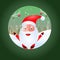 Cartoon Santa Claus Character On Green Snow Nature