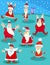 Cartoon Santa Claus characters on Christmas time