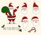 Cartoon Santa Claus different emotions