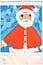 Cartoon Santa Claus painted watercolor