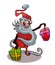 Cartoon Santa Claus with Presents.