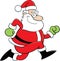 Cartoon Santa Claus running