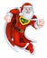 Cartoon Santa Claus Superhero