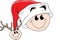 Cartoon Santa Emoji smiling happily vector illustration