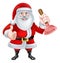Cartoon Santa Holding a Plunger
