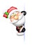 Cartoon Santa Peeking Around Blank Space