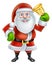 Cartoon Santa Ringing Bell