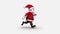 Cartoon Santa running on white background