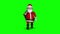 Cartoon Santa walking on green background