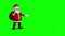 Cartoon Santa walking on green background