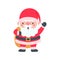 cartoon santa wearing red knitted hat for decorating Christmas greeting cards