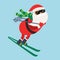 Cartoon Santa winter sport illustration