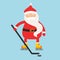 Cartoon Santa winter sport illustration