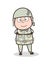 Cartoon Satisfied Army Man Face Expression Vector Illustration