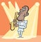 Cartoon saxophone player