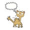 cartoon scared cat with speech bubble