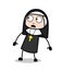 Cartoon Scared Nun Face Expression Vector