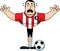 Cartoon Scared Soccer Player