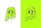 Cartoon Scares Emoji in Ghost Style.
