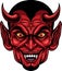 Cartoon scary devil head mascot