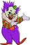 Cartoon scary evil clown