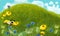 Cartoon scene with animals bugs bees and hive on the meadow - illustration