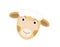 Cartoon scene with farm sheep body part on white background