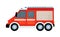 Cartoon scene with fireman truck car on white background