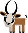 cartoon scene with happy antelope safari isolated illustration for children