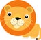 cartoon scene with happy cat lion isolated safari illustration for children