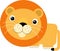 cartoon scene with happy cat lion isolated safari illustration for children