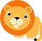 cartoon scene with happy cat lion isolated safari illustration for children