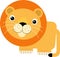 cartoon scene with happy cat lion isolated safari illustration for children