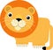 cartoon scene with happy cat lion isolated safari illustration for children