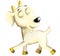 Cartoon scene with happy cheerful goat is standing illustration for kids artistic painting scene