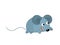 Cartoon scene with happy and funny mouse running around on white background