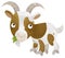 cartoon scene with happy goat farm animal theme isolated background illustration for children
