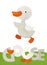 Cartoon scene with happy goose on white background with name sign of animal - illustration