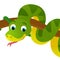 cartoon scene with happy tropical animal snake isolated illustration for children