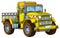 cartoon scene with heavy duty industrial cargo truck with load isolated illustration for children