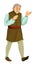 cartoon scene with medieval farmer on white background - illustration for children